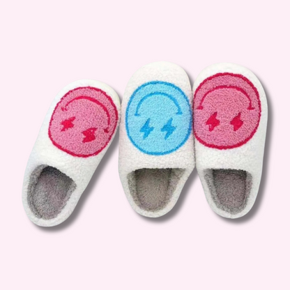 Cute & Fluffy Slippers With Smiley Face