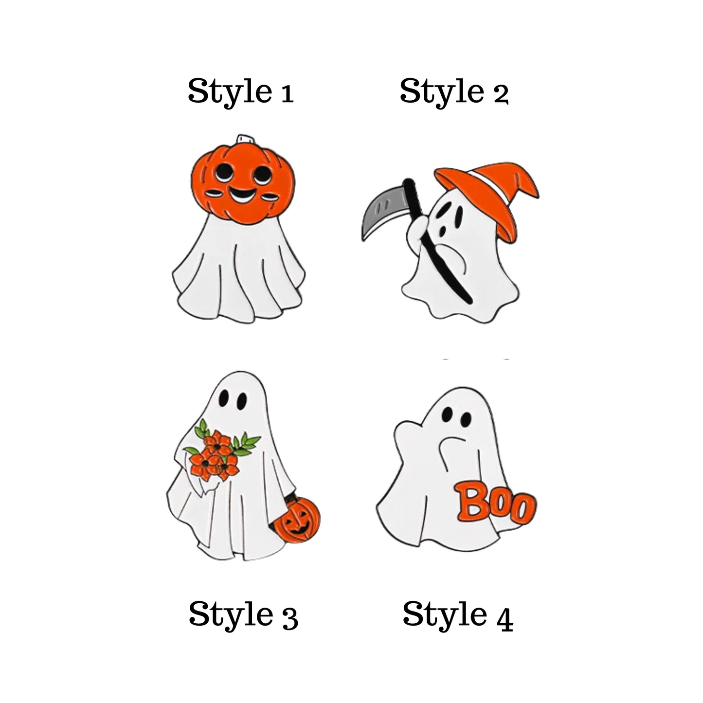 Cute Spooky Ghost Enamel Pins